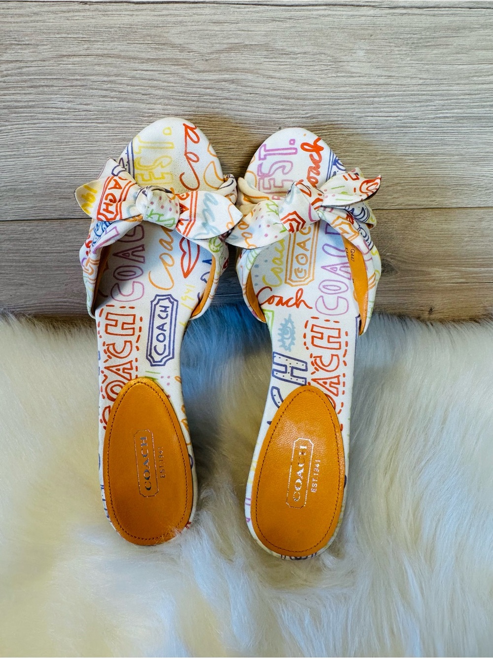 Coach Multicolor Knot Cork Wedge Sandal - Picture 3 of 9